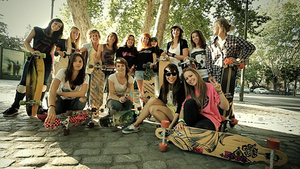 girl longboarders