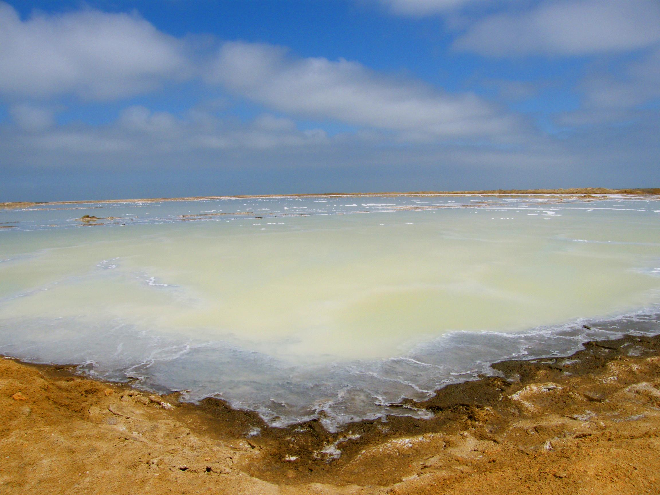 Desert ocean. Desert Ocean Edge. Saltpan. Desert meet with Sea.